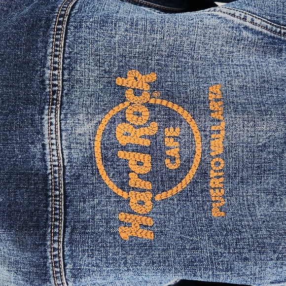 VTG Hard Rock Café Puerto Vallarta Collectible Distressed Jean Jacket (L) - Picture 6 of 11